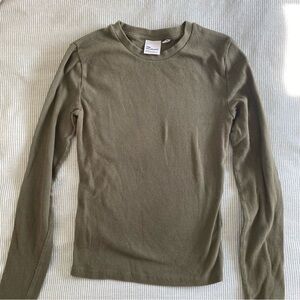 TNA Olive Crew Neck Long Sleeve